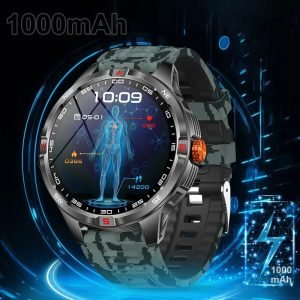 Sports Smart Watch KE3 for Men Wireless Call Receive/Dial, HD Screen Outdoor Rugged Smartwatch, Sports Fitness Tracker Watch, LED Light, Portable Flashlight, Suitable for Outdoor Camping, Music Control, Smart Watch for iPhone And Android