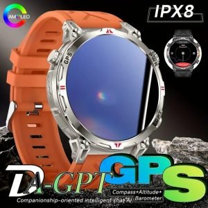 Sports Smart Watch KE3 for Men Wireless Call Receive/Dial, HD Screen Outdoor Rugged Smartwatch, Sports Fitness Tracker Watch, LED Light, Portable Flashlight, Suitable for Outdoor Camping, Music Control, Smart Watch for iPhone And Android