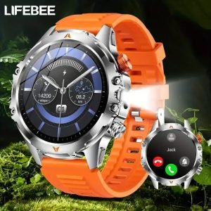 COIUSOR's new 2.01 "e;smartwatch, built-in LED flashlight, purple light, mobile phone sync information, wireless call, IP68 waterproof, 100+ sports modes, outdoor sports, Men's and Women's smartwatch, can connect to a variety of mobile phone systems