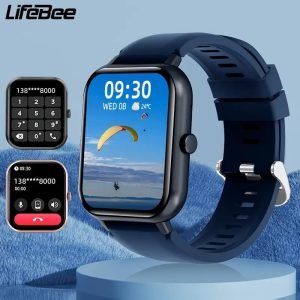 CatShin Smart Watch for Men - 1.85"e; Full Touchscreen, IP67, 710mAh Battery, 100+ Sports Modes, 3D UI, Wireless Calls & Messages, Music Control, LED Lights, Stainless Steel Band, Compatible with Android/iPhone, Perfect Gift for Him