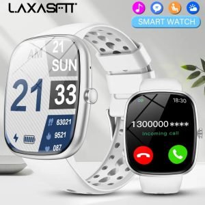 COIUSOR New Men's outdoor sports smartwatch, with a 2.01-inch display, built-in flashlight, LED lighting, over 100 sports modes, multiple languages, information reminders, answer/make calls, smartwatch, connected to iPhone and Android phones